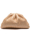 Intrecciato Nappa Leather Dumpling Clutch Bag Almond - BOTTEGA VENETA - BALAAN 2