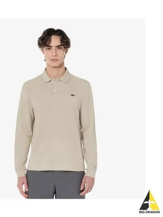 Men s Classic Fit Basic Long Sleeve Polo Beige - LACOSTE - BALAAN 1