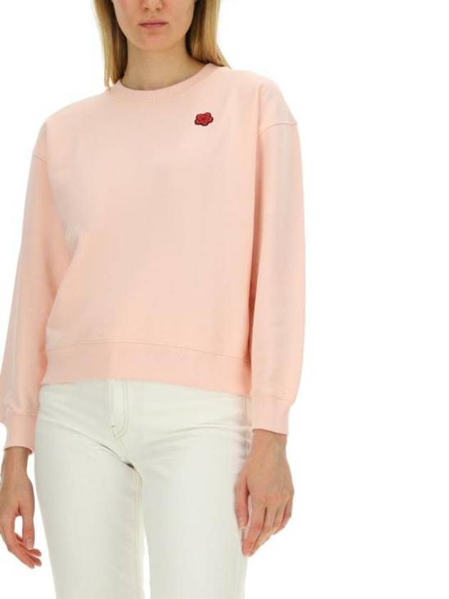 Boke Flower Embroidery Crew Neck Sweatshirt Pink - KENZO - BALAAN 5