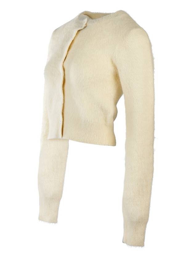 Pearl Button Back Stitch Angora Short Cardigan Light Yellow - MAISON MARGIELA - BALAAN 3