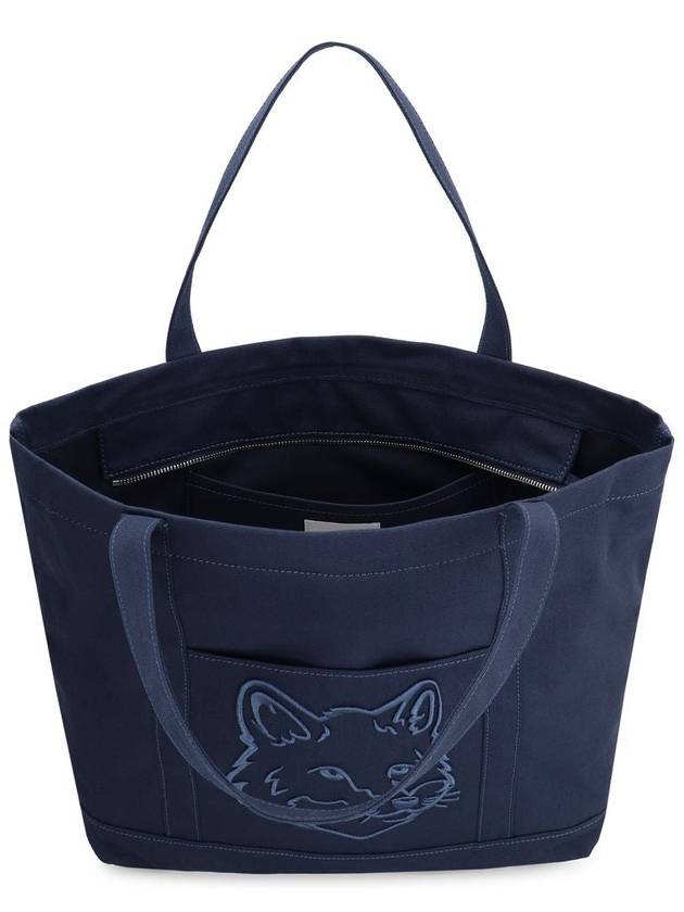 Fox Head Large Tote Bag Navy - MAISON KITSUNE - BALAAN 6