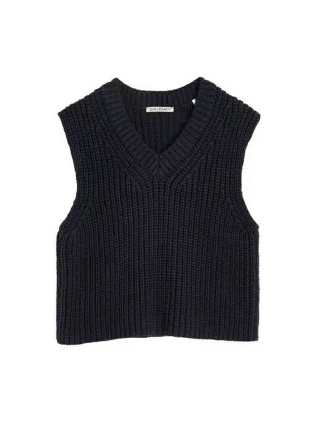 Intact Chunky Cotton Rib Vest Navy - OUR LEGACY - BALAAN 2