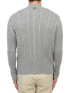 Cable Knitwear Virgin Wool Cardigan Grey - THOM BROWNE - BALAAN 5