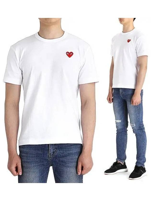 Play Red Heart Waffen Short Sleeve T-Shirt White P1 T108 2 - COMME DES GARCONS - BALAAN 2