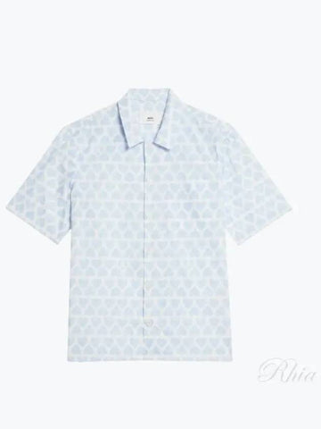 Heart logo printing short sleeve shirt HSH203 CO0029 475 - AMI - BALAAN 1