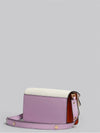 Color Block Trunk Leather Shoulder Bag White Light Lila - MARNI - BALAAN 3