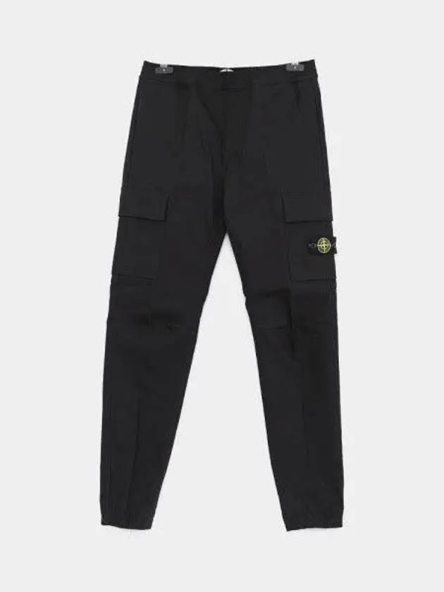 Kids Logo Patch Cotton Cargo Pants Black - STONE ISLAND - BALAAN 2