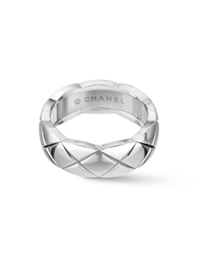 Coco Crush Quilted Motif Small 18K White Gold Ring Silver - CHANEL - BALAAN 3