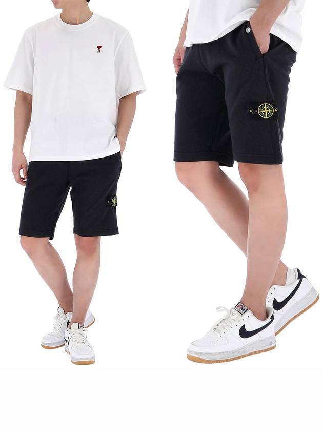 Compass Badge Cotton Track Shorts Navy - STONE ISLAND - BALAAN 2