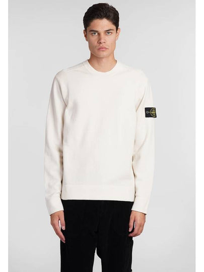 Compass Badge Crewneck Virgin Wool Knit Top Plaster - STONE ISLAND - BALAAN 2