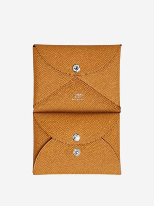 Calvi Duo Compact Card Wallet Yellow - HERMES - BALAAN 2