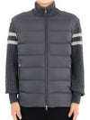 Men s Logo Patch Knit Mix Down Jacket Charcoal 9B00013 M1115 921 - MONCLER - BALAAN 2