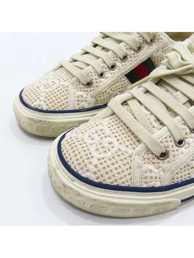 742022 Ivory White Color GG Crochet Cotton Embroidery Tennis 1977 Women s Sneakers Size 38 250MM - GUCCI - BALAAN 6