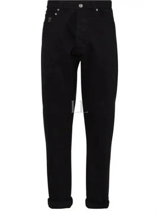 Ripped Straight-Leg Jeans Black - BRUNELLO CUCINELLI - BALAAN 2