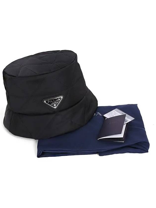 Triangle Logo Nylon Bucket Hat Black - PRADA - BALAAN 9