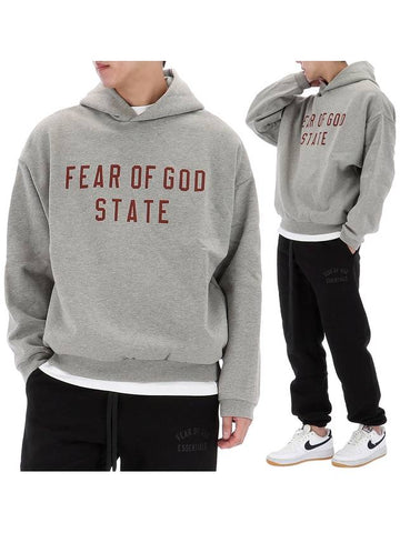 Essential Logo Print Hoodie 192BT246251F DARK HEATHER - FEAR OF GOD - BALAAN 1