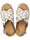 Platform Leather Woven Sandals White - TOD'S - BALAAN 3