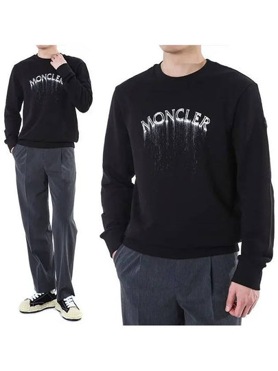 logo print faded effect sweatshirt black - MONCLER - BALAAN 2