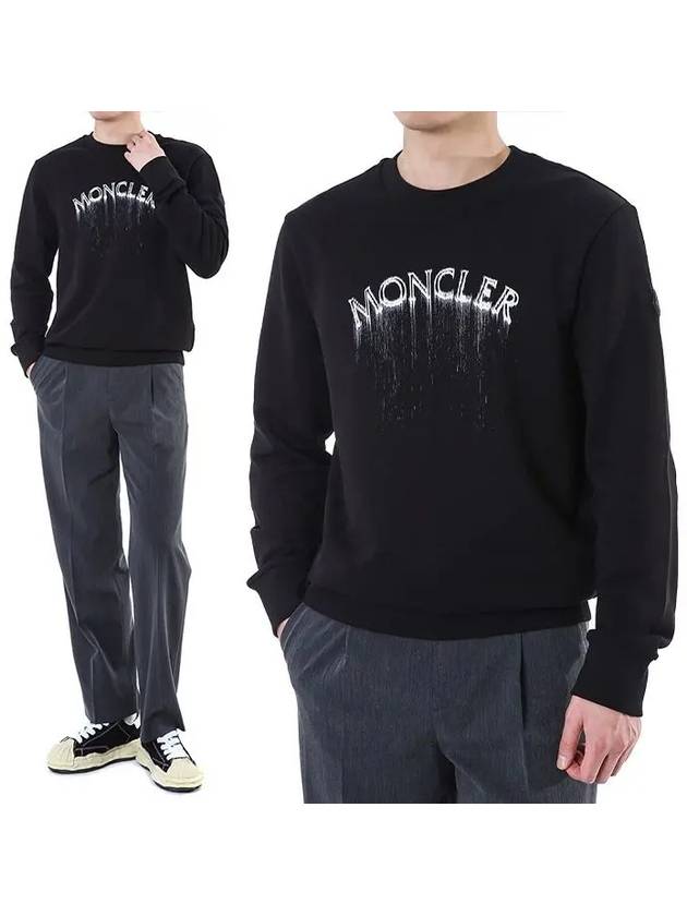 logo print faded effect sweatshirt black - MONCLER - BALAAN 3