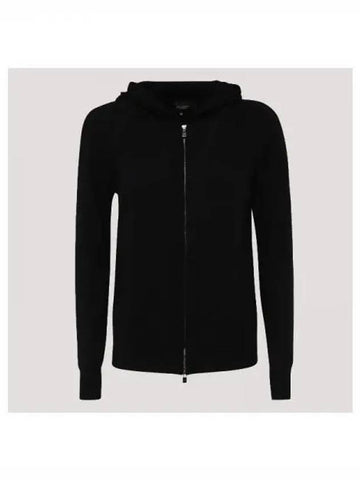 Loro Piana Black Cashmere Hooded Zip up 270592 - LORO PIANA - BALAAN 1