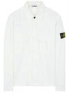 Wappen Patch Two Pocket Shirt Jacket White - STONE ISLAND - BALAAN 1