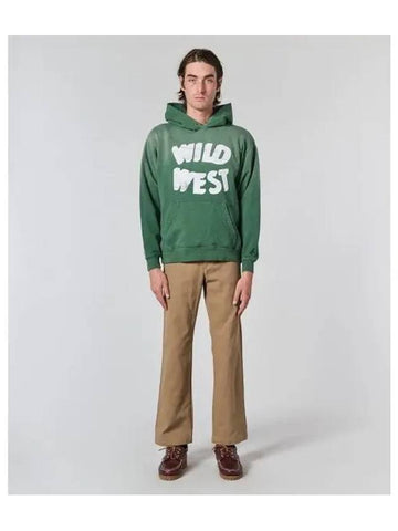 ONE OF THESE DAYS U WILD WEST HOODED SWEATSHIRT OLIVE GREEN - SMR DAYS - BALAAN 1