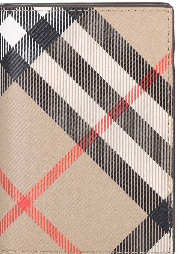 Check Pattern Two-Fold Card Wallet Beige - BURBERRY - BALAAN 6