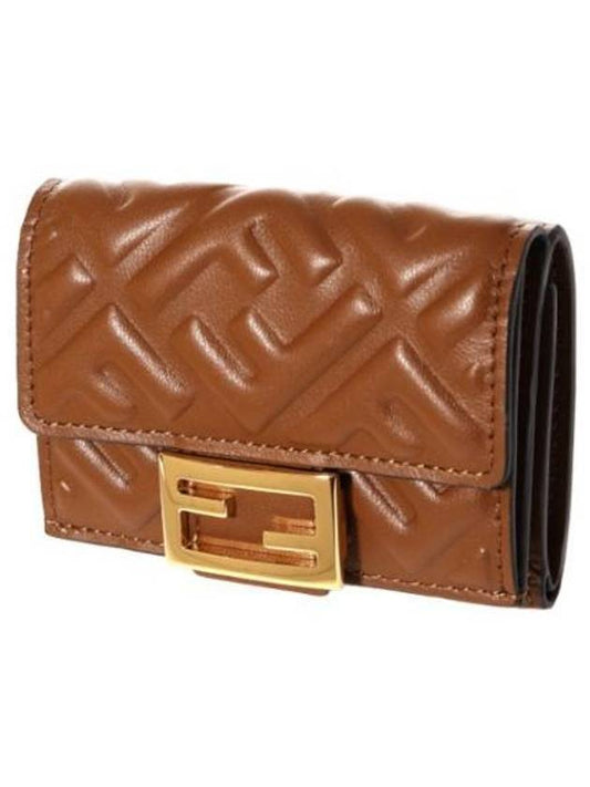 Half wallet baguette micro nappa leather tri-fold wallet - FENDI - BALAAN 1