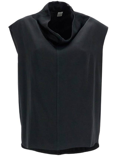 sleeveless black funnel neck top - TOTEME - BALAAN 1