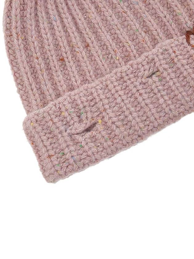 Embroidered Logo Rib Beanie Pink - MARNI - BALAAN 9