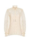 Women's GG Lace Blouse Ivory - GUCCI - BALAAN 2