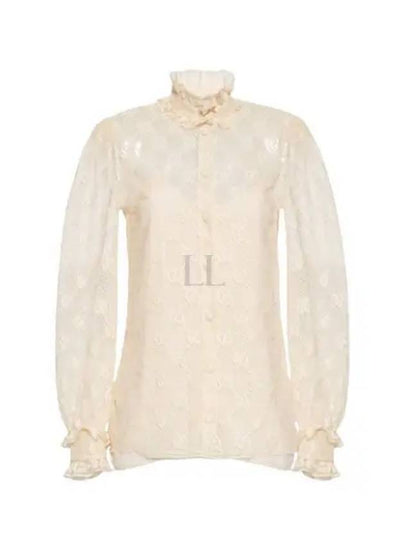 Women's GG Lace Blouse Ivory - GUCCI - BALAAN 2