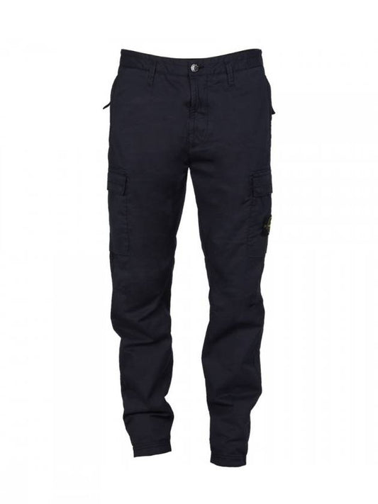 Men's Waffen Patch Supima Cargo Straight Pants Navy - STONE ISLAND - BALAAN.