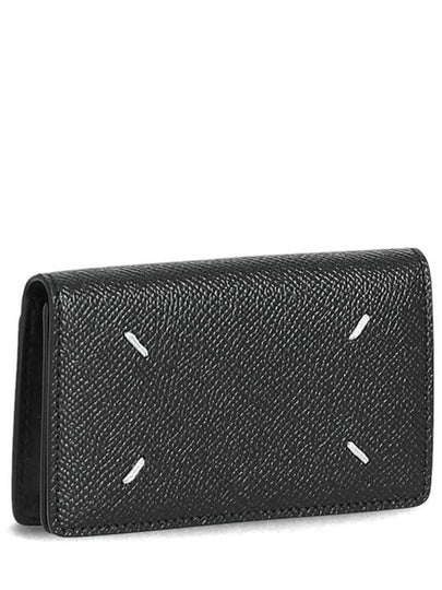 Stitched Leather Card Wallet Black - MAISON MARGIELA - BALAAN 2