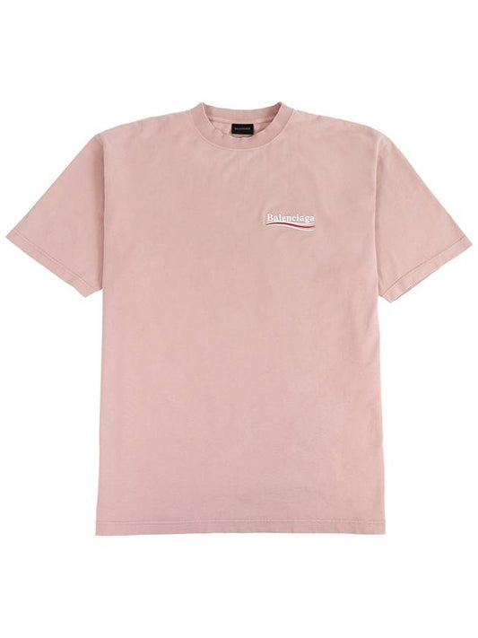 Wave Logo Political Campaign Large Fit Short Sleeve T-Shirt Pink - BALENCIAGA - BALAAN 2