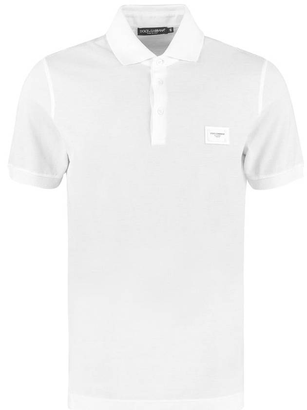 Men's Logo Patch PK Shirt White - DOLCE&GABBANA - BALAAN 2