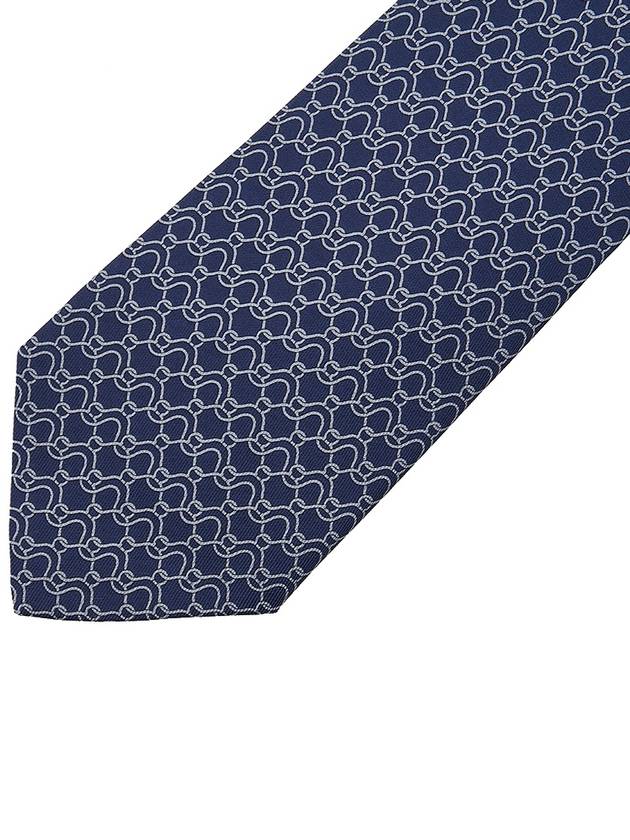 Ferragamo Men's Wave Print Silk Tie 35 0937 F BLU SCURO 0768208 - SALVATORE FERRAGAMO - BALAAN 5