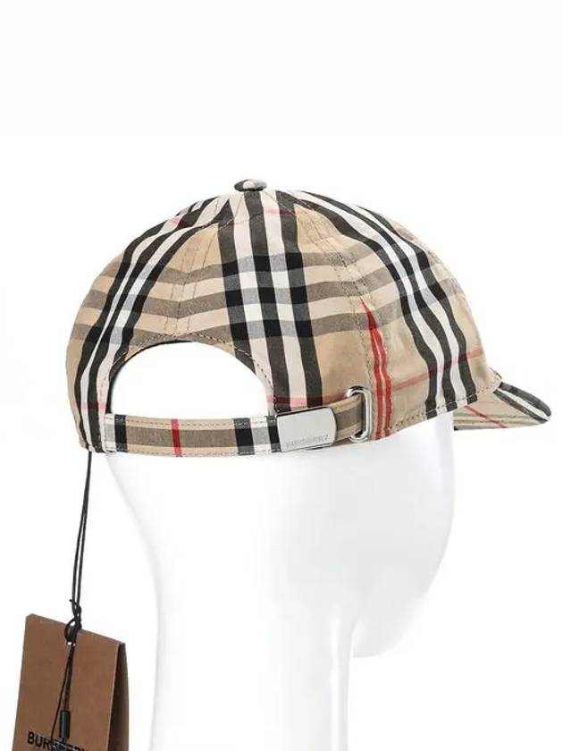 Monogram Motif Vintage Check Cotton Baseball Cap Archive Beige - BURBERRY - BALAAN 3