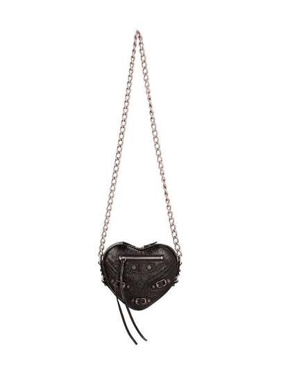 Le Cagole Heart Cross Mini Bag Black - BALENCIAGA - BALAAN 2