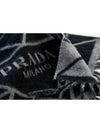 Logo Double Cashmere Muffler Black - PRADA - BALAAN 6