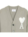 De Coeur Logo Wool Cardigan Green - AMI - BALAAN 6