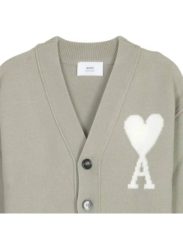 De Coeur Logo Wool Cardigan Green - AMI - BALAAN 6