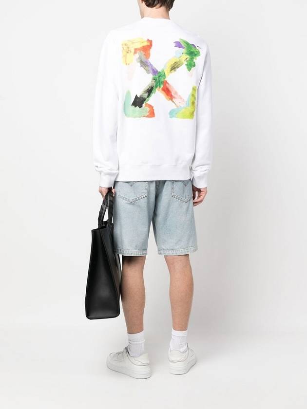 Men's Brush Arrow Slim Crew Neck Sweatshirt White - OFF WHITE - BALAAN 5