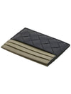 Intrecciato Two-Tone Card Wallet Dark Green Travertine - BOTTEGA VENETA - BALAAN 5