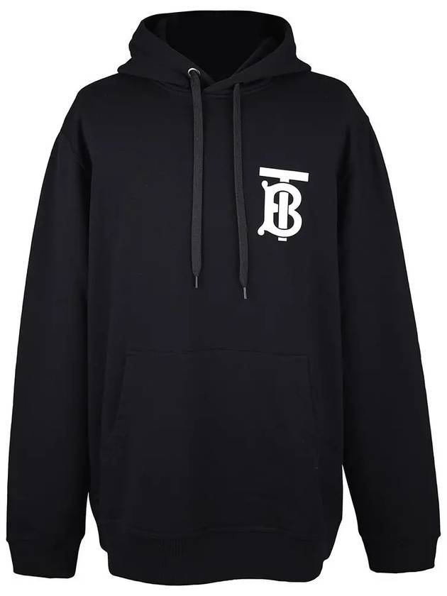 Men's Monogram Motif Cotton Hoodie Black - BURBERRY - BALAAN 1