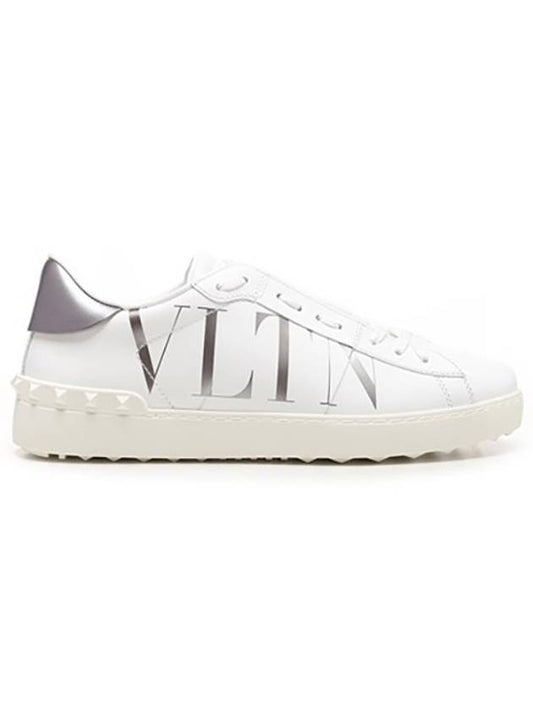 Men's VLTN Logo Open Low Top Sneakers White - VALENTINO - BALAAN 1