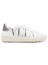 Men's VLTN Logo Open Low Top Sneakers White - VALENTINO - BALAAN 1