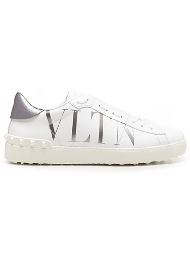 Men's VLTN Logo Open Low Top Sneakers White - VALENTINO - BALAAN 1