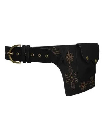 Western Fox Suede Belt Bag Black - SCULPTOR - BALAAN 1