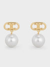 Pearl Earrings Gold - CELINE - BALAAN 1